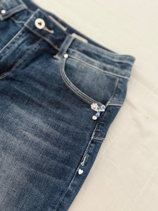 Fracomina Jeans Betty Cropped Strass Tg 29