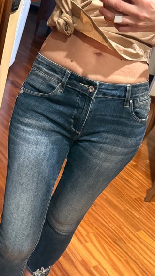 Fracomina Jeans Betty Cropped Strass Tg 29