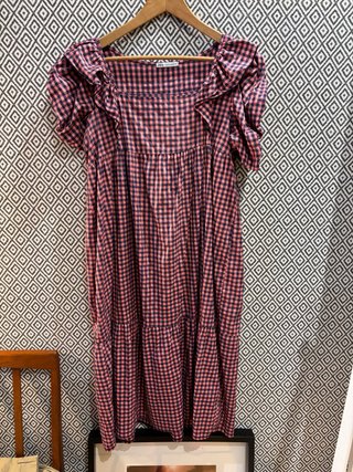 Vestido Zara cuadros rosa y negro