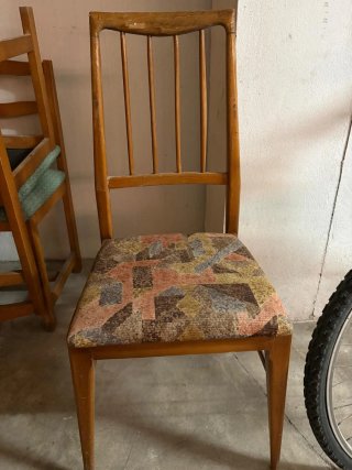 3 Sillas de Comedor Madera Tapizadas