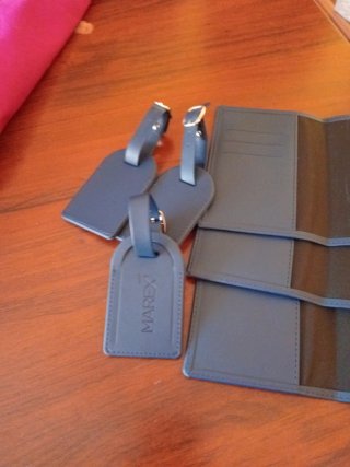Carteras Pasaporte Marex Azul + 3 Etiquetas Viaje