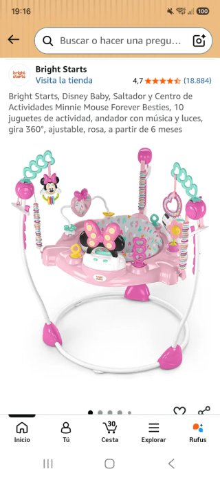 Saltador Minnie Mouse Bright Starts Disney