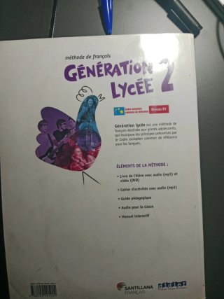 libro de francés "generation lycee 2" 2 Bach B1