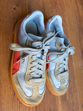 Bambas Puma niña 35.5 azul y salmón