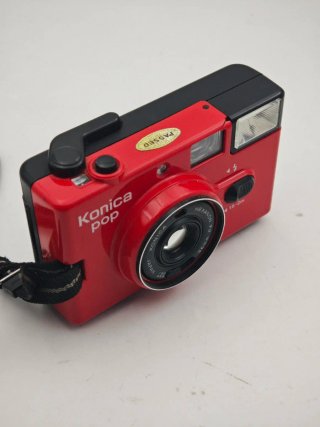 Konica Pop Rossa Fotocamera Analogica Funzionante