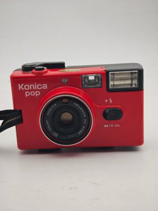 Konica Pop Rossa Fotocamera Analogica Funzionante