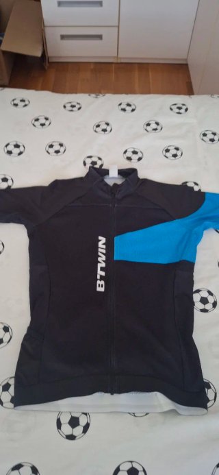 Maillot Ciclismo Btwin Negro y Azul