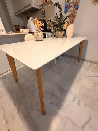 Mesa comedor blanca madera