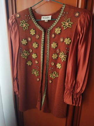 Chaqueta bordada flores M