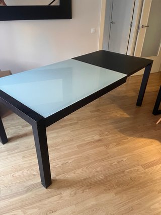 Mesa comedor extensible cristal 2m