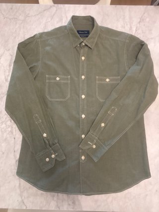 Camisa casual verde Massimo Dutti Talla M