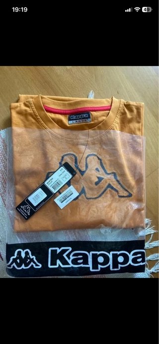 Maglia Kappa Uomo L Arancione Nuova