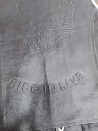 Chaleco de cuero auténtico negro M XL XXXL