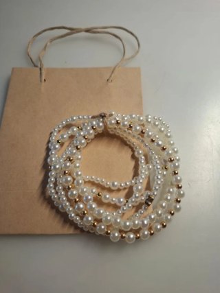 Pack 6 Pulseras Perlas y Detalles Dorados