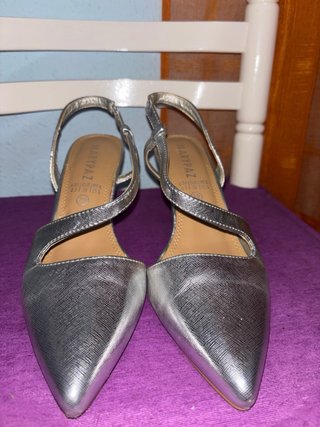 Zapatos de tacón Marypaz plateados talla 39