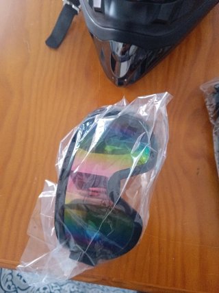 Casco Enduro MTB Negro + Gafas y Guantes talla. XL
