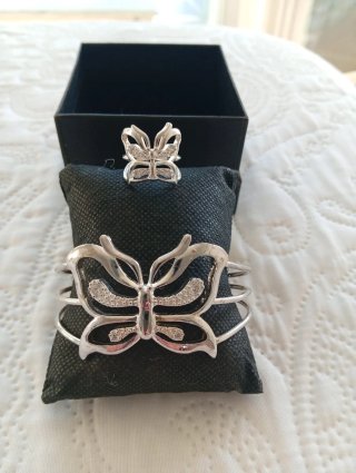Pulsera y Anillo Mariposa