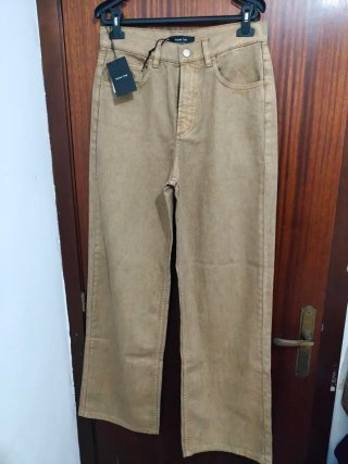 Pantalones Anchos Kaki Massimo Dutti Talla 40
