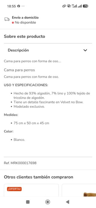 Cama Cueva Oso Woof Classic Premium Nueva