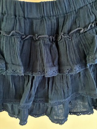 Minifalda volantes negra talla M