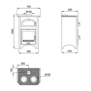 Estufa Cocina Bronpi Monza con Horno