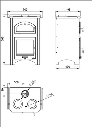 Estufa Cocina Bronpi Monza con Horno