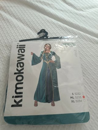 Disfraz Medieval Kimokawaii Verde y Dorado Talla M