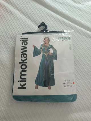 Disfraz Medieval Kimokawaii Verde y Dorado Talla M
