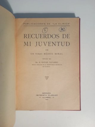 Libro Recuerdos de mi Juventud (1927) Médico