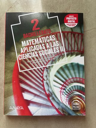 Libro Matemáticas Sociales 2° Bachillerato