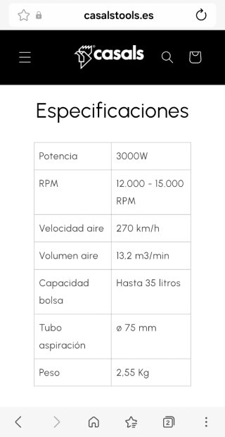 Aspirador Soplador Triturador Casals ¡impecable!