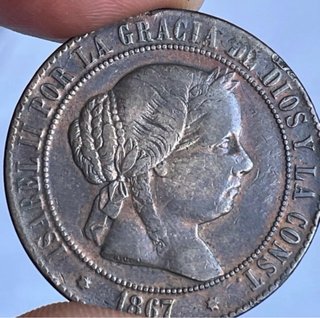 Moneda Isabel II 1867 / 5 Centimos de Escudo