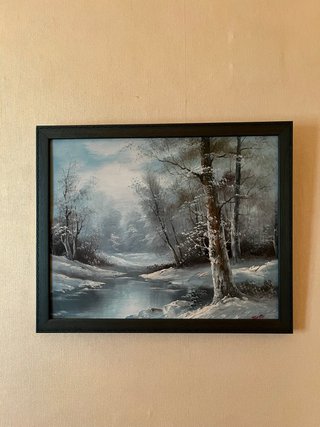 Cuadro Paisaje Invierno Río