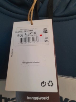 Sudadera Trangoworld XXL Azul/Blanca Nueva