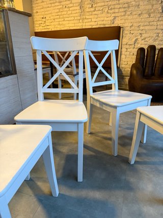 6 Sillas Madera Blancas