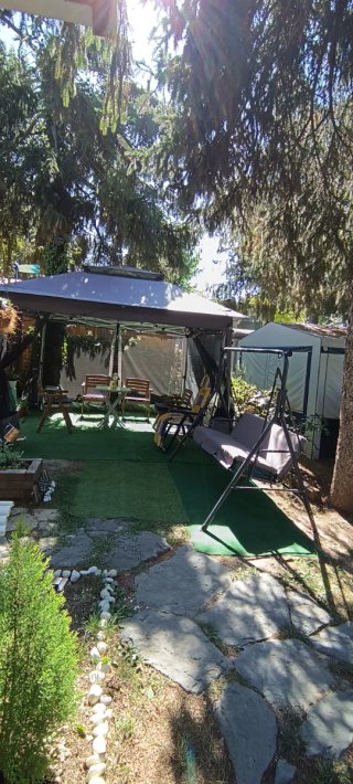 Mobilhome, modulo fijo en camping