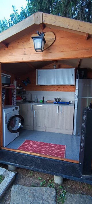 Mobilhome, modulo fijo en camping