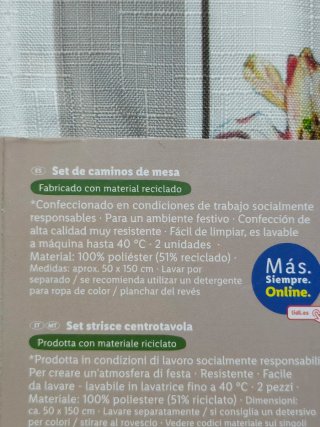 Set 2 Caminos de Mesa Livarno Home Reciclado