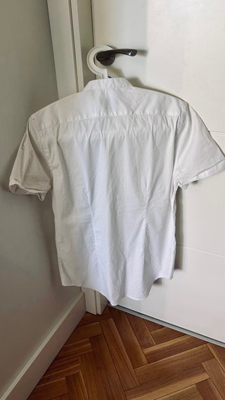 Camisa Polo Zara Man Slim Fit Blanca Talla S