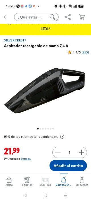Aspiradora de mano SilverCrest Wet+Dry