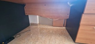 Mesa de despacho curva madera y metal