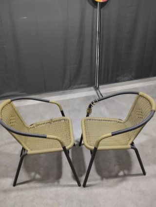 2 Sillas de Jardín Beige y Gris