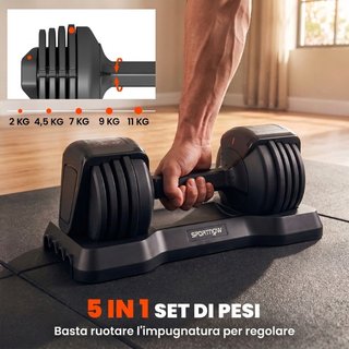 Juego de Mancuernas Ajustables 5 en 1 Quick-Dial