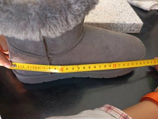 Botas zapatillas grises con forro de pelo