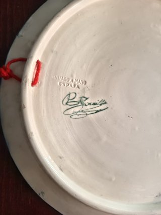 Plato Cerámica Vintage Pascual Zorrilla 35cm