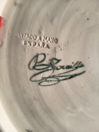 Plato Cerámica Vintage Pascual Zorrilla 35cm