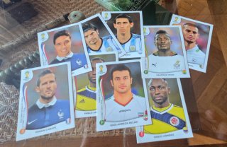 Lote 9 cromos Panini Mundial Brasil 2014