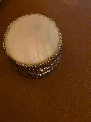 Perfumador antiguo plata chapada nácar y Conus nat