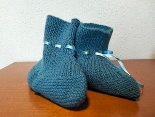 Botines de lana tejidos a mano