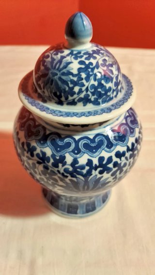 Vaso Ginger Jar porcellana Blu/Bianco